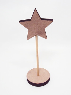 Espeto com base estrela de natal em mdf
