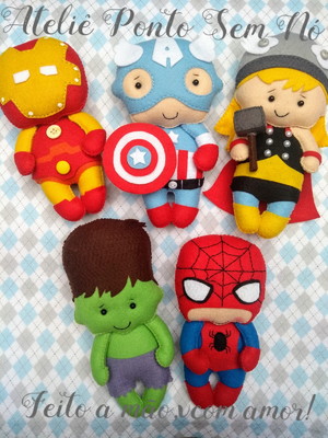 Super heróis feltro para festas e aniversário
