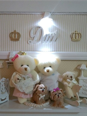 Quadro de maternidade família urso
