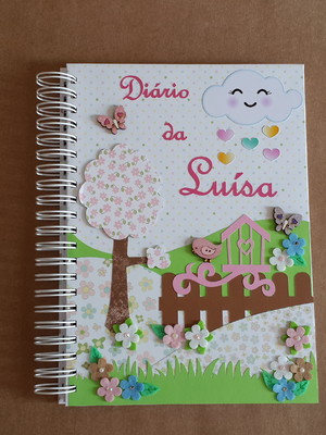 Diário do bebê "jardim" personalizado