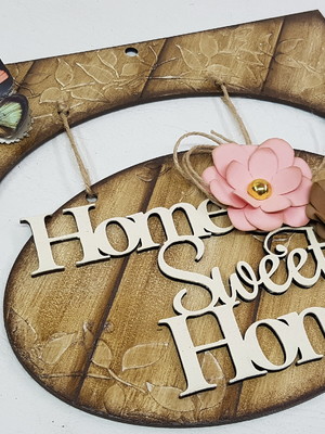 Placa de porta home sweet home