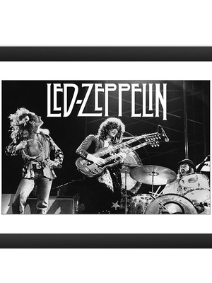 Quadro led zeppelin jimmy page band rock decora preto branco