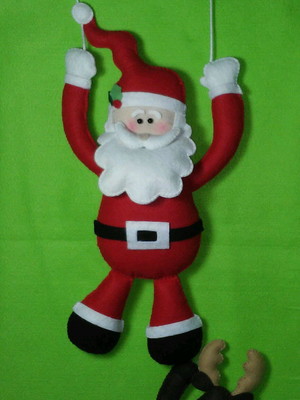 Enfeite natalino papai noel e rena