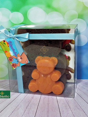 Kit esponja e sabonete ursinho lembrancinha 0501
