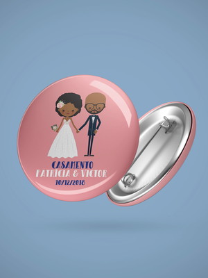 Bottons casamento e noivado 100 unidades