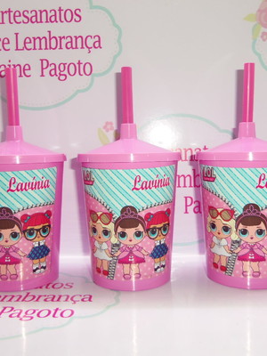 Copo c/ canudo 300ml lol