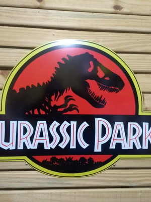 Placa jurassic park em pvc 1mm