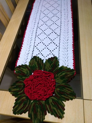 Passadeira, tapete ou caminho de mesa flor