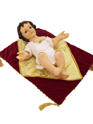 Imagem menino jesus na manjedoura - 30cm