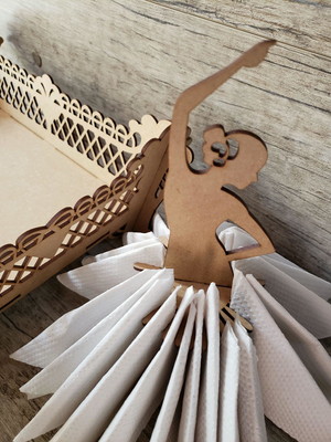 Kit decorativo mdf crú mesa posta porta guardanapo e cesta