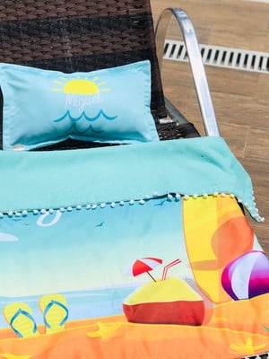 Toalha praia personalizada com travesseiro