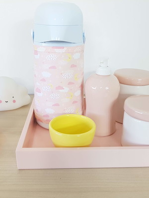Kit higiene porcelana nuvem e lua rosa