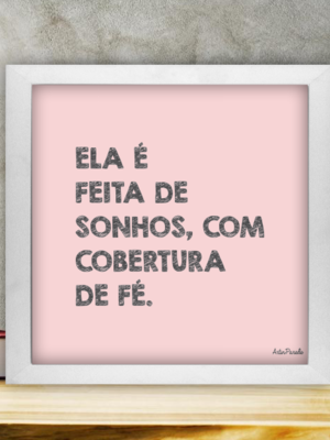 Quadro p. sonhos com cobertura de fé frete grátis