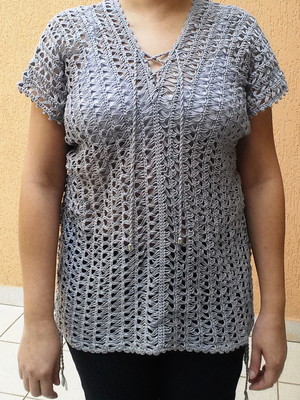 Blusa boho em crochê
