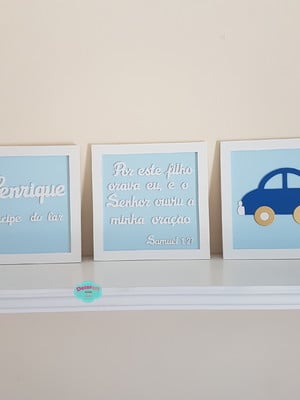 Trio de quadrinhos decorativos