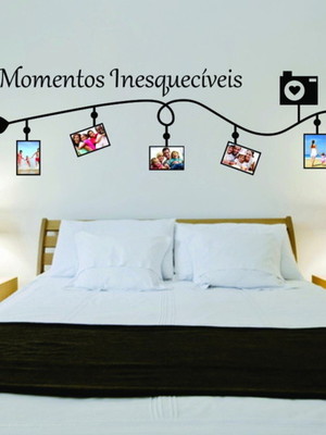 Adesivo de parede momentos inesqueciveis com quadro p/ fotos