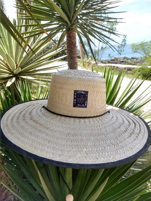 Chapéu de palha praia surf aba longa