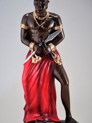 Imagem exu orixá do candomblé escultura em gesso 100% puro
