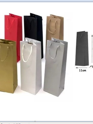 10 sacolas de papel para garrafas de vinho