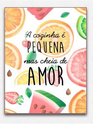Poster decorativo quando cozinha pequena cheia de amor