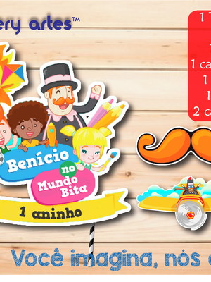 Topper de bolo mundo bita