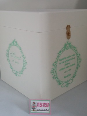 Urna para envelopes com dinheiro com 3 adesivos