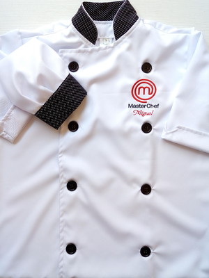 Dólmã mini chef infantil personalizado com chapéu de chef