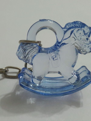 25 chaveiro de cavalinho de balanço com tag personalizada