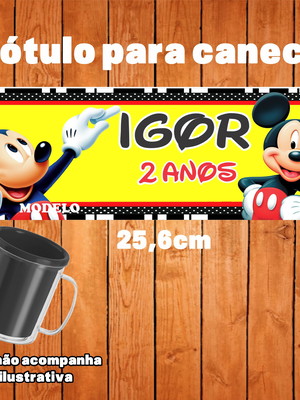 Rótulo para caneca mickey