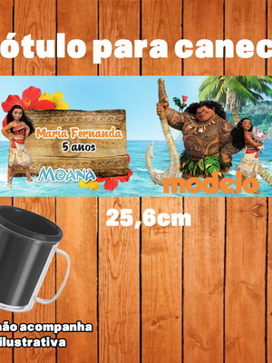 Rótulo caneca moana rótulo para caneca