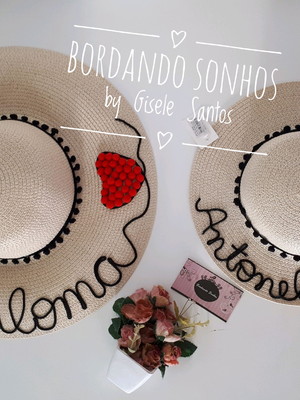 Chapéu de praia mãe e filha personalizado