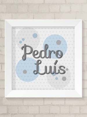 Quadro porta de maternidade personalizado - bolhas menino