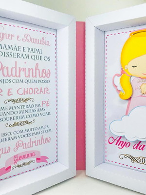 Caixa para padrinhos e madrinhas de batismo