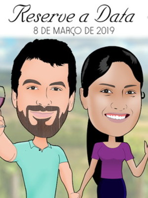 Reserve esta data - caricatura de noivos - save the date