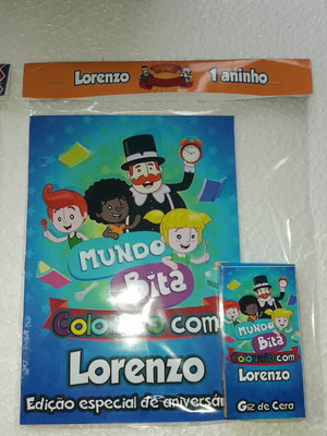 Kit p/ colorir + giz - mundo bita - embalado