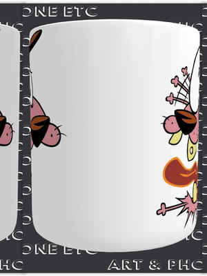 Caneca de cerâmica coragem o cão covarde