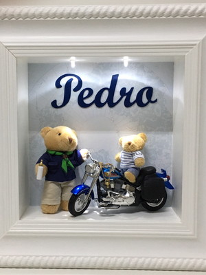 Quadro pedro na moto com led