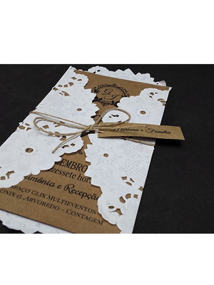 Convite casamento rendado