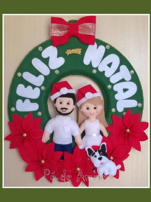 Guirlanda de natal família personalizada 20cm