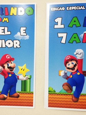 Kit com 15 unidades livro de colorir mario bros com giz