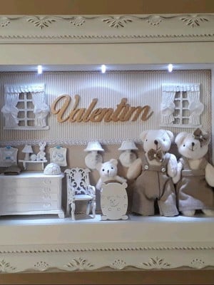 Porta maternidade família urso