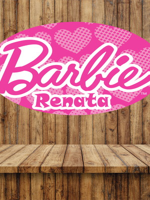 Placa elipse personalizada barbie festa infantil em pvc 1mm