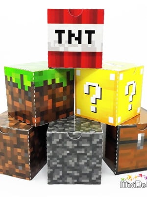 Caixa cubo minecraft variadas