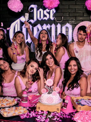 Body maiô lycra rosa bebê despedida de solteira team bride