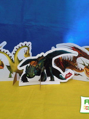 Kit 05 displays como treinar o seu dragão 2 dragões