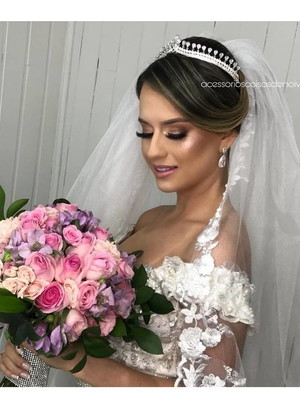 Coroa de noiva zirconia - diana