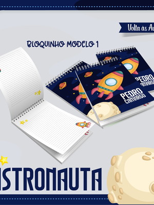 Bloco de anotações astronauta