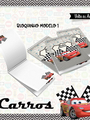 Bloco de anotações carros