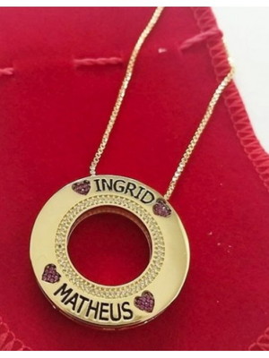 Gargantilha mandala personalizada nomes com aplique