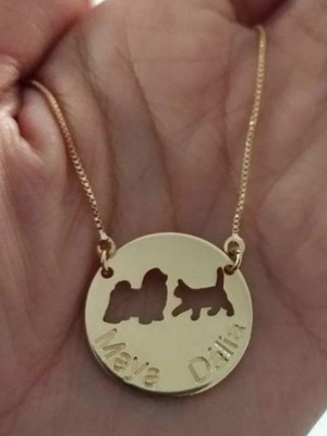 Gargantilha mandala personalizada vazada animais de estimaçã